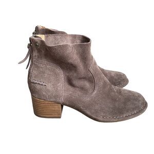 UGG Bandara Ankle Booties Womens US 6.5 Eu 37.5 Taupe Suede Block Heeled 1095053